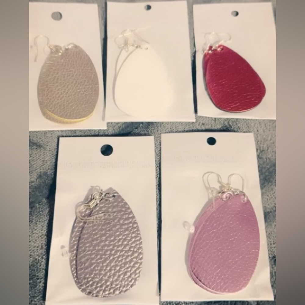 Flaux Leather Earrings - 5 pack